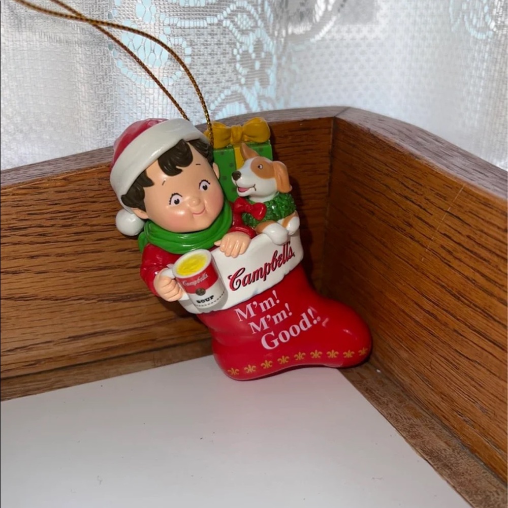 Campbell Soup Kid in stocking ornament